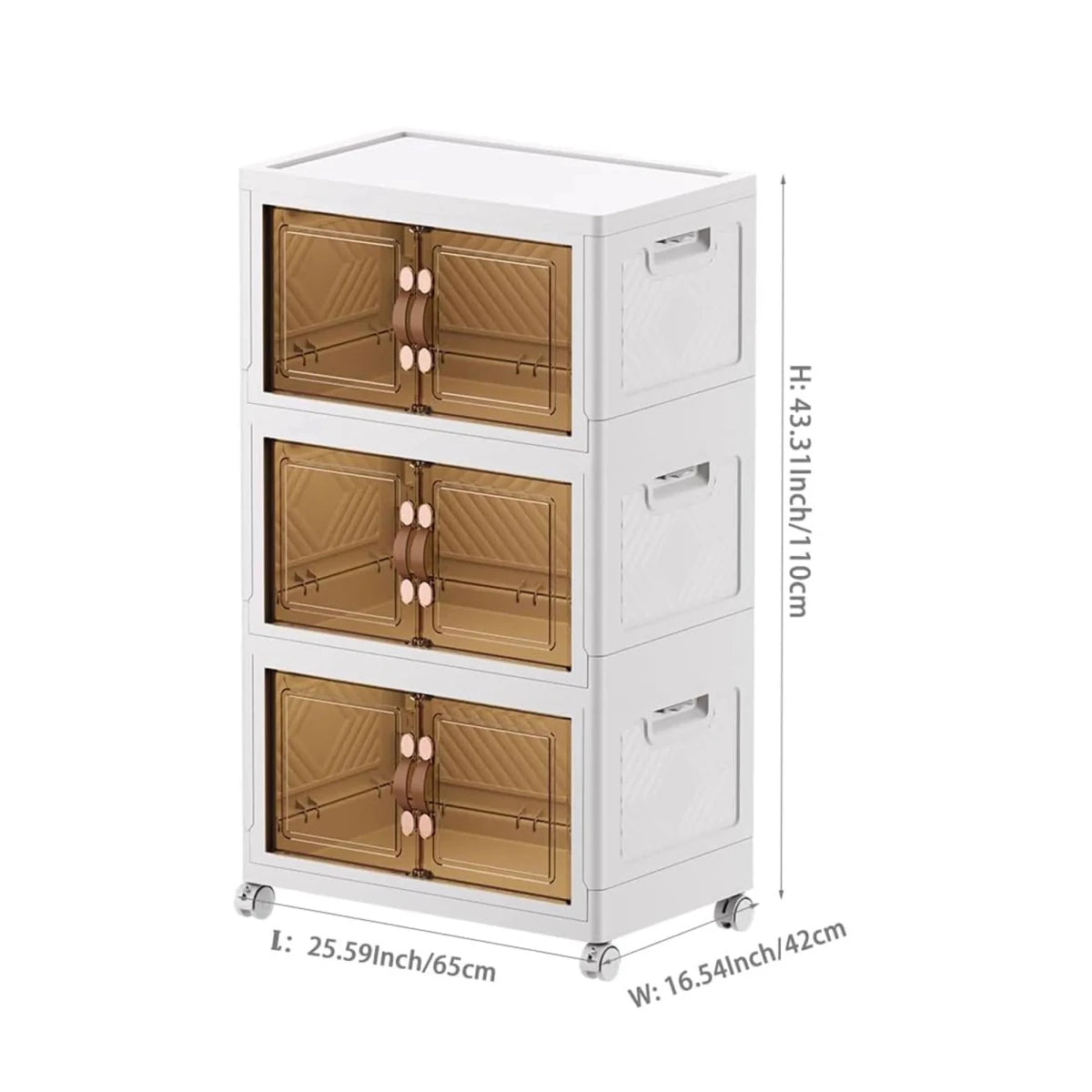 Three-tier plastic storage cabinet from Tasawqli.store, versatile storage solution with multiple compartments for organizing.
