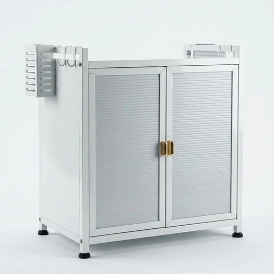 Modern under-sink storage cabinet by tasawqli.store, showcasing organized space and sleek design for efficient kitchen storage.