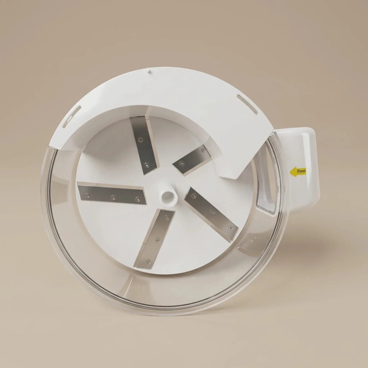 Electric smart fruit and vegetable peeler from tasawqli.store with rechargeable battery, showing the device peeling a carrot.